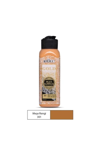 Artdeco lisans kırtasiye Gold Multi Surface Akrilik Boya 140 ml. 301 MEŞE RENGİ ürün görseli 1