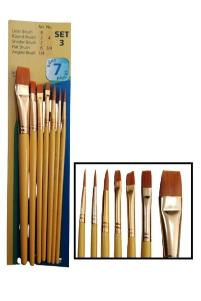 Fanart-Artdeco Sentetik Fırça Seti Academy Dove 7 Li Fırça Seti 1 Paket ürün görseli 1