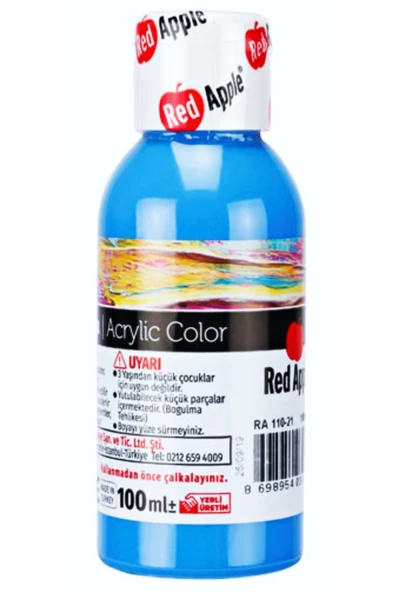 Red Apple Akrilik Boya Açık Mavi 100 Ml. Doğadan Ilham Alan Renkler. ürün görseli 1