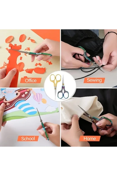 Kampus Kirtasiyem Söz / Nişan Makası Altın Renk Kurdale Makası Açılış Özel Gün Makası Gold Renk Dikiş Nakış Makası - Resim 5