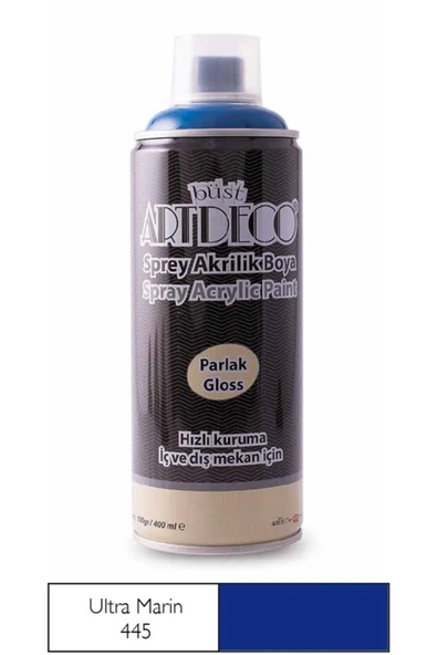 Artdeco lisans kırtasiye Sprey Akrilik Boya 400 ml - Ultramarine Mavi Y400-445 ürün görseli 1