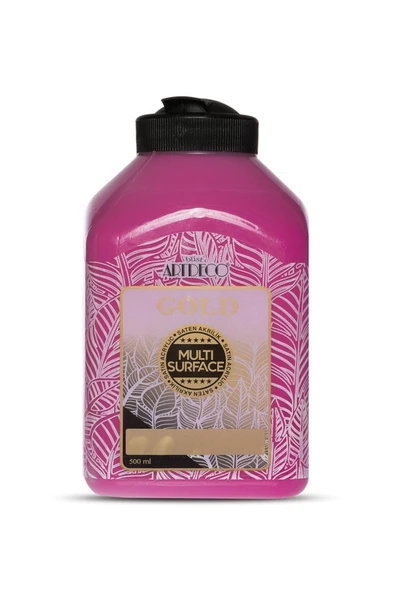 Artdeco lisans kırtasiye Gold Multi Surface Saten Akrilik Boya 500ml 242 Fuşya ürün görseli 1