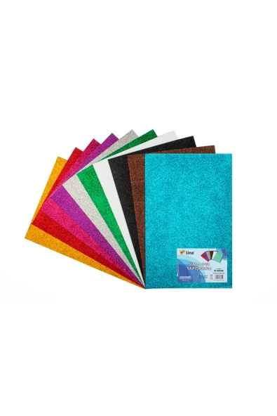 Lino Eva 50x70 Cm.10 Renk 2mm. Simli Yapışkanlı 10lu Paket - Resim 2