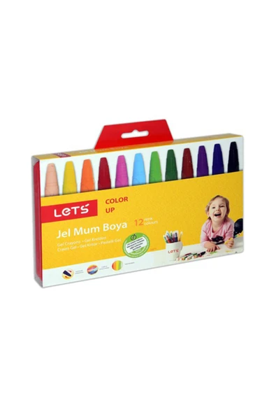 LET'S HAVE FUN 12 Canlı Renk Jel Mum Boya Yoğun Ve Örtücü Uzun Süre Dayanan Renkler. L-6612 ürün görseli 1
