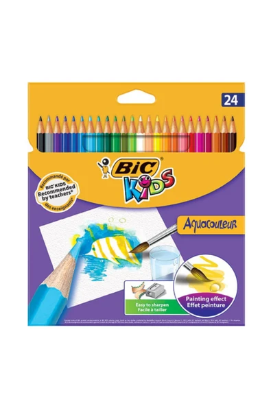Bic Kırtasiye Kids Aquacouleur Kuru Sulu Boya Kalemi 24 Renk 8575633 ürün görseli 1