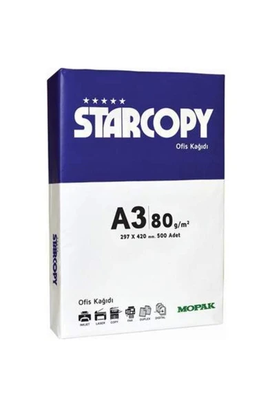 Mopak Starcopy () A3 Fotokopi Kağıdı 500 Yaprak 80 Gram ürün görseli 1