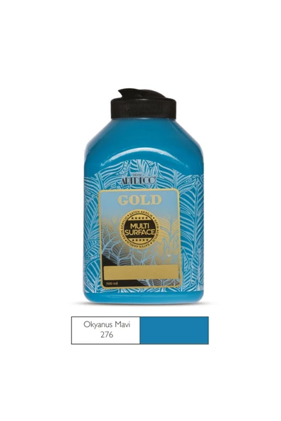 Artdeco lisans kırtasiye Gold Multi Surface Akrilik Boya 500 ml. 276 OKYANUS MAVİ ürün görseli 1