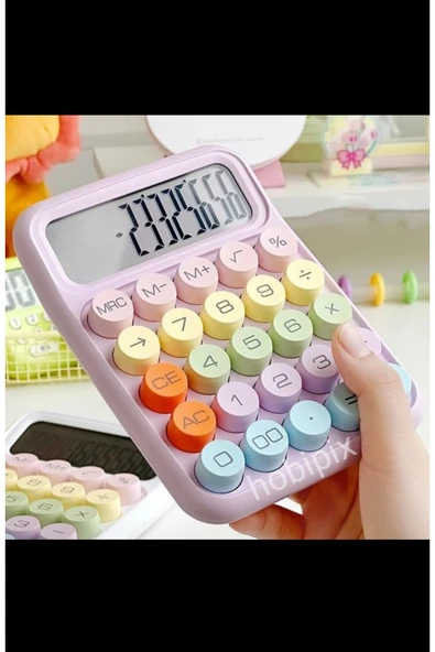 Kampus Kırtasiyem 12 Haneli LCD Ekran Renkli Yuvarlak Tuşlu Hesap Makinesi - Resim 4