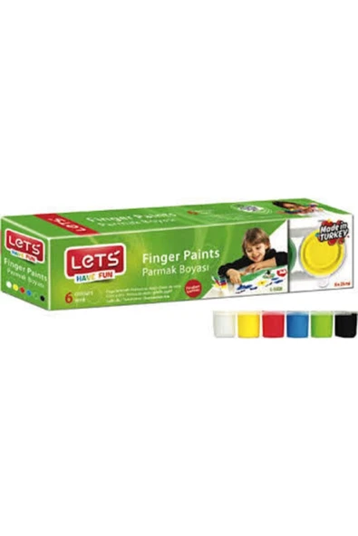 LET'S HAVE FUN 6'lı Parmak Boyası 6 Renk Parmak Boyası 6x25ml ürün görseli 1