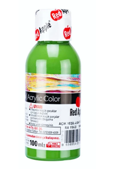 Red Apple Açık Yeşil Akrilik Boya 100 ml Doğadan Ilham Alan Renkler. ürün görseli 1