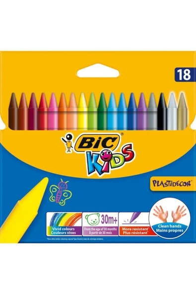 Bic Kırtasiye 18'li Silinebilir Pastel Boya Bıc ürün görseli 1