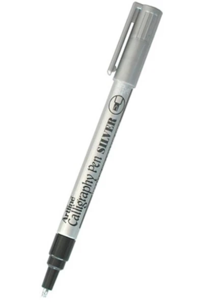 Artdeco lisans kırtasiye Gümüş Metalik Kaligrafi Hobi Ve Sanat Kalemi - Resim 3