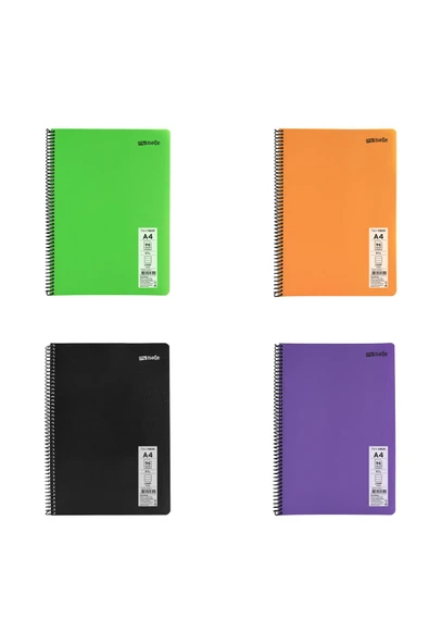Mynote Flex Neon A4 Defter 96 Yaprak Çizgili Defter 4 Adet ürün görseli 1