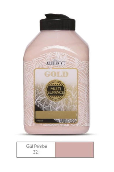 Artdeco lisans kırtasiye Gold Multi Surface Akrilik Boya 500 ml. 321 GÜL PEMBE ürün görseli 1