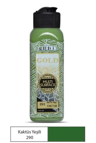 Artdeco lisans kırtasiye Gold Multi Surface Akrilik Boya 140 ml. 290 KAKTÜS YEŞİLİ ürün görseli 1