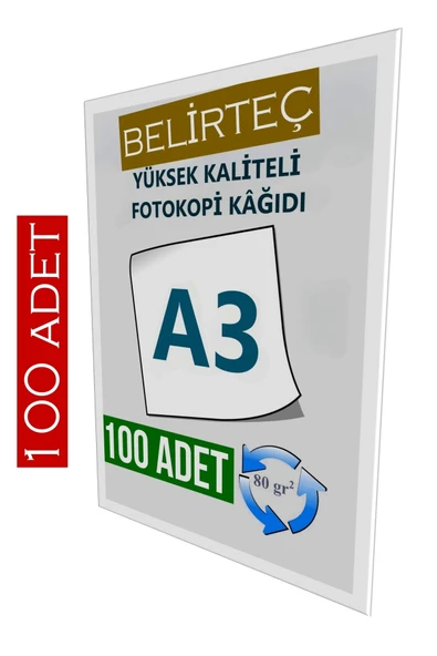 Kampüs Kırtasiyem Yüksek Kaliteli A3 Fotokopi Kağıdı 100 Adet ürün görseli 1