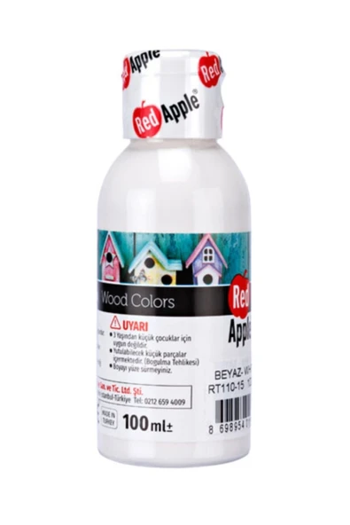 Red Apple Rt110-12 Ahşap Boyası 100 ml Beyaz ürün görseli 1