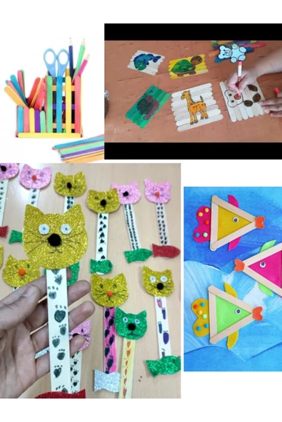 Kampus Kırtasiyem 150 Adet Ahşap Büyük Geniş Dil Çubuğu Abeslang Dondurma Dil Basma Ağda Çubuğu - Resim 2