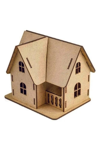 Giftölye 3d Ahşap Boyama Maketi Villa Modeli - Resim 2