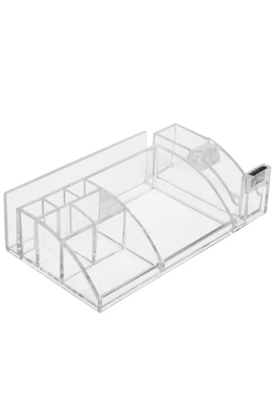 Ark kırtasiye 2043 Masa Üstü Kalemlik 8 Bölmeli Şeffaf Renk ürün görseli 1