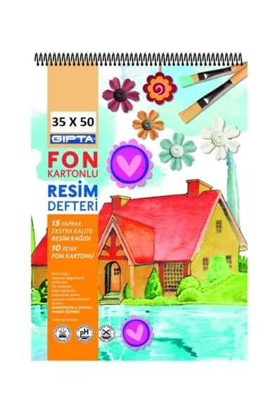 Gıpta Spr. Fon Kartonlu Resim Defteri 35x50cm 15 Yp. Resim Defteri + 10 Yp. Fon Kartonu (2 Li Paket) ürün görseli 1