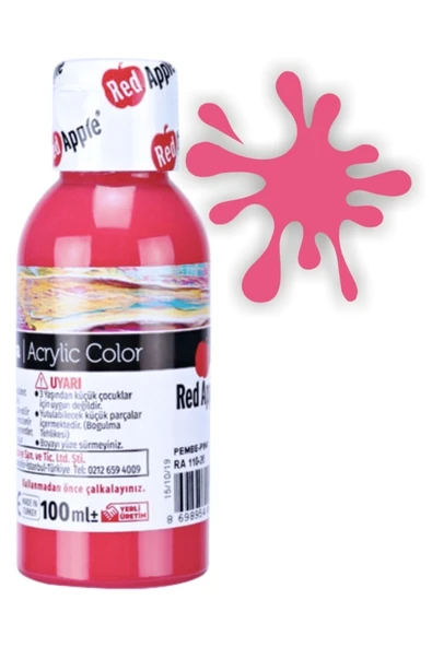 Red Apple Akrilik Boya Pembe (PİNK)100 Ml. Doğadan Ilham Alan Renkler. ürün görseli 1