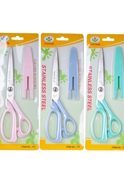 Golden Taksun Profesyonel Terzi Makası 23cm Muhtelif Pastel Renkler Koruma Kılıflı - Resim 2