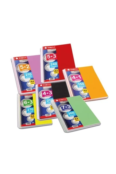 Tigra Ayraçlı Spiralli Defter 250 Yaprak 10+2 ürün görseli 1