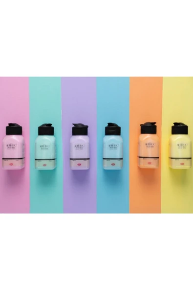 Artdeco lisans kırtasiye 6 Lı Akrilik Boya Seti 75 Ml Pastel Renkler - Resim 2