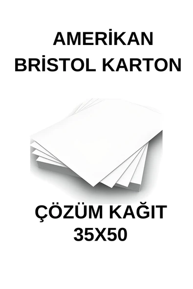 ÇÖZÜM KAĞIT Amerikan Bristol Karton 35X50 Cm 230 gr - 10 Adet ürün görseli 1