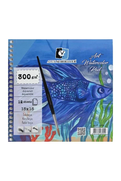 Alex Schoeller Sulu Boya Defteri 300gr 15x15cm ürün görseli 1