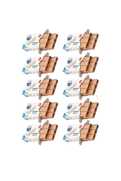 Delta Zımba Teli 24/6 Bakır 1000 lik 10 Paket Büyük Zımba Teli Sarı 30 Yaprak Zımbalama Kapasiteli ürün görseli