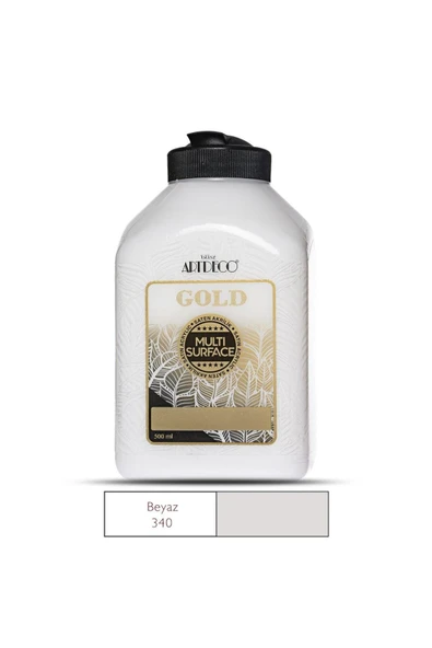 Artdeco lisans kırtasiye Gold Akrilik Boya 500ml Beyaz 340 ürün görseli 1