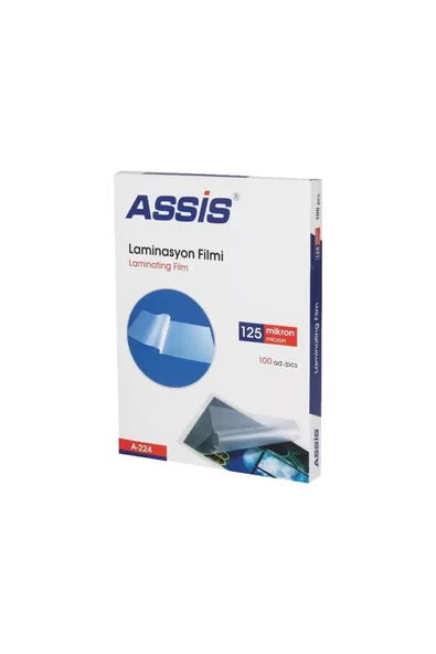 Kampüs Kırtasiyem Assis Laminasyon Filmi A4 125 Mic 100 Lü Şeffaf A-224 - Resim 3