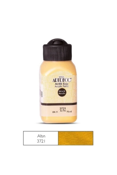 Artdeco lisans kırtasiye Akrilik Boya Metalik 75 ml Altın ürün görseli 1
