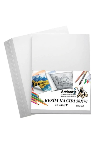 Gülpaş Kırtasiye Bozuka Proje Tüpü Silindir 1 Ad. 50x70 cm Resim Kağıdı 25 Ad. Dereceli Resim Kalemi Prof.baş. seti - Resim 2