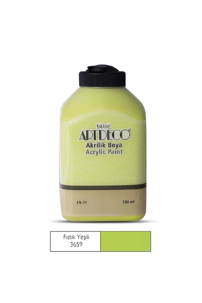 Artdeco lisans kırtasiye Akrilik Boya 500 Ml. Fıstık Yeşili 070l-3659 ürün görseli 1