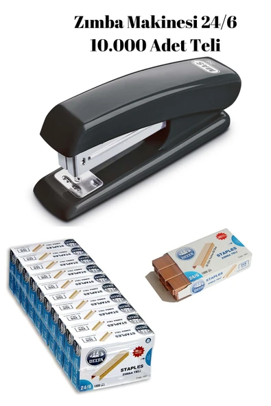 NEON PLUS Büyük Zımba Makinesi 24/6 ve 10.000 Adet Zımba Teli Ofis Seti ürün görseli