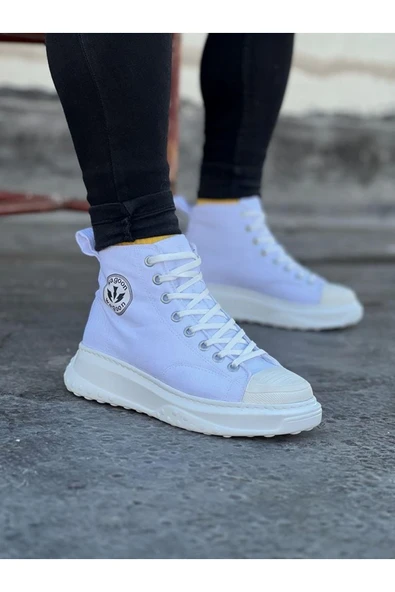 Wagoon WG017 Beyaz Erkek Yarım Bilek Casual Ayakkabı ürün görseli