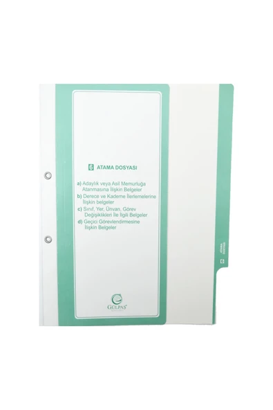 Gülpaş Kırtasiye Gülpaş Öğretmen Özlük Dosyası İçi 8 Dosya Kod:699 - Resim 8