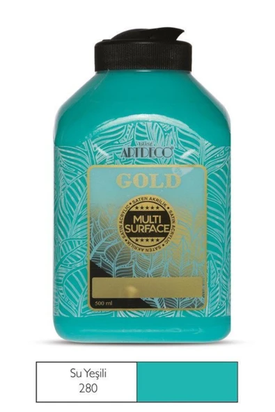 Artdeco lisans kırtasiye Gold Multi Surface Akrilik Boya 500ml 281 Retro Yeşil ürün görseli 1
