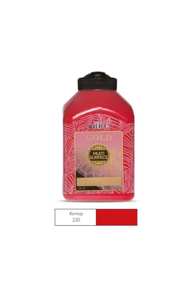Artdeco lisans kırtasiye Gold Multi Surface Akrilik Boya 500 Ml. 220 Kırmızı ürün görseli 1
