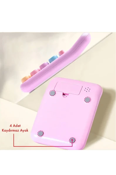 Kampus Kırtasiyem Renkli Hesap Makinesi - 12 Haneli Yuvarlak Tuşlu Pembe Renk Hesap Makinesi - 4 Fonksiyonlu - Resim 7