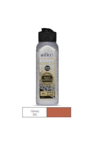 Artdeco lisans kırtasiye Gold Multi-surface Metalik Akrilik Boya 140ml Gümüş ürün görseli 1