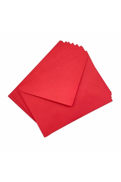 Kampüs Kırtasiyem 10 Adet Kırmızı Renkli Zarf (13X18CM) Kartpostal Mektup Davetiye Zarfı - Resim 2