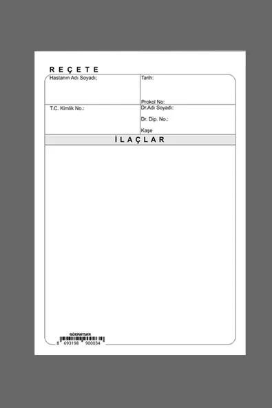 Gülpaş Kırtasiye 100 Yaprak Reçete (10 Adet) ürün görseli 1