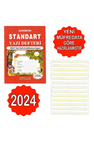 Atlas Ilköğretim 2024 Yeni Satır Aralıklarına Uygun Standart Yazı Defteri 10 Adet - Resim 6
