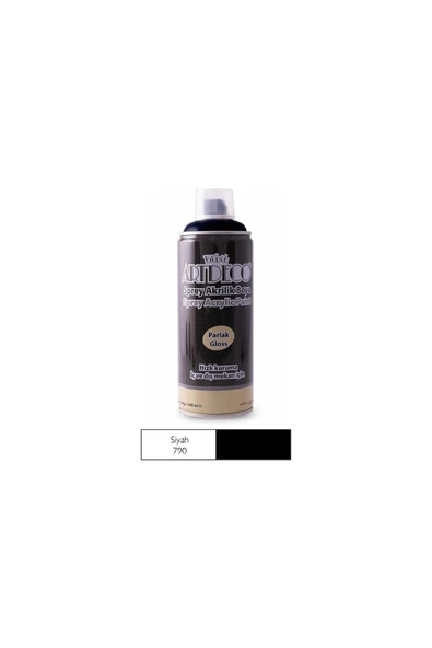 Artdeco lisans kırtasiye Akrilik Sprey Boya 400 ml Siyah Y-400-790 ürün görseli 1