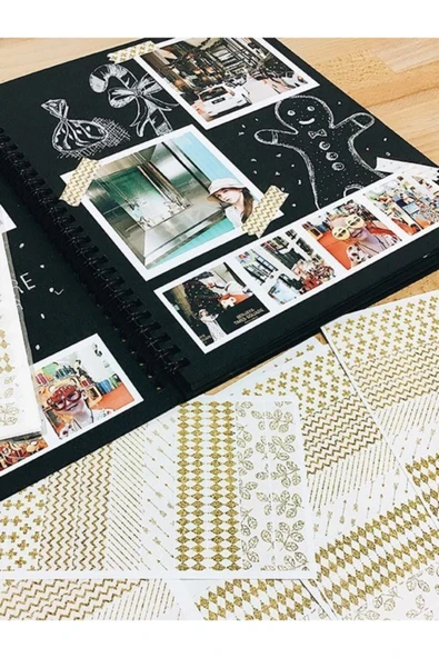 Pensan Siyah Yapraklı Defter Blacksketch Ve Beyaz Kalem - Resim 3