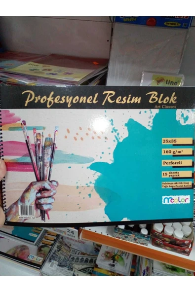 mcolor MİNİK STORE MCOLOR RESİM DEFTERİ PROFESYONEL KARTON KAPAK SPİRALLİ 25x35 PERFORELİ 160 GR ürün görseli 1